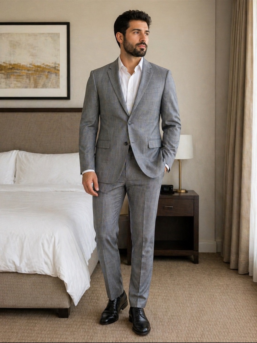 Men's Classic Gray Two-Piece Suit - Modern Fit